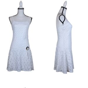 NWOT DONNA Vintage Drop Waist Lace Dress White